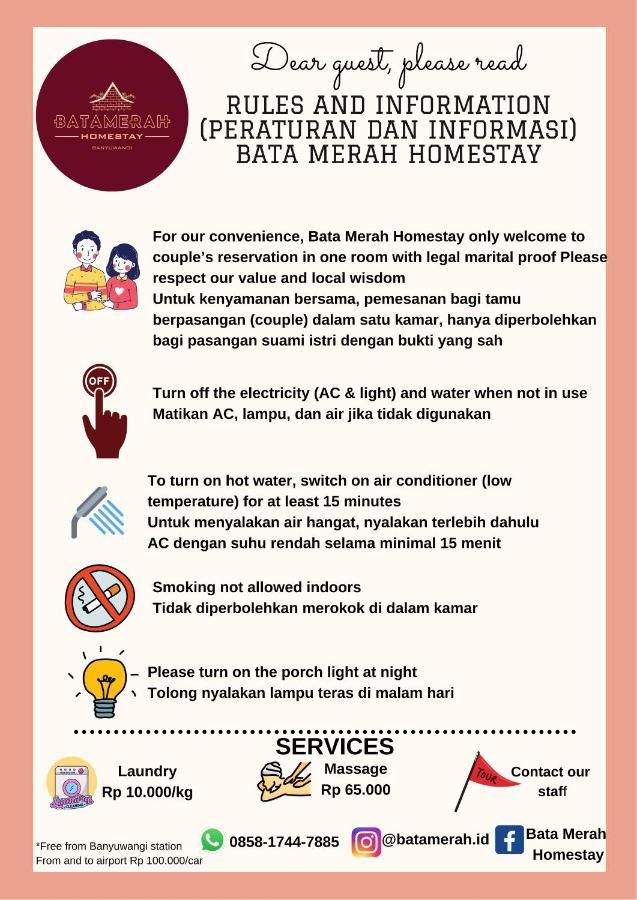 Bata Merah Homestay Banyuwangi  Eksteriør billede